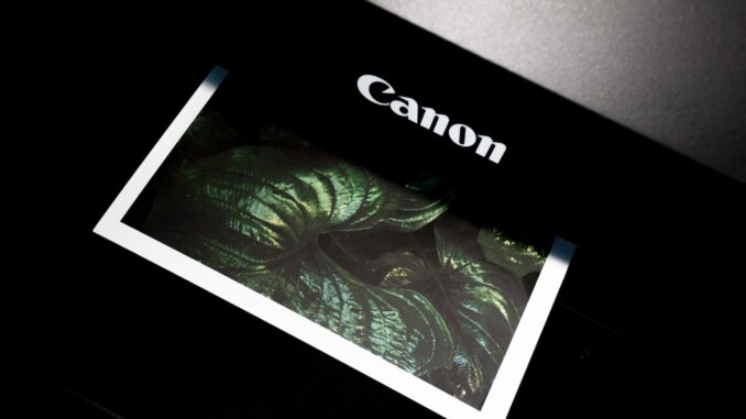 black Canon photo printer